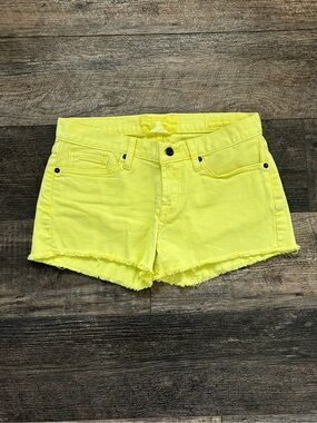 2/26 Lucky Brand Denim 5 Pocket Yellow Riley Womens Cut Off Shorts